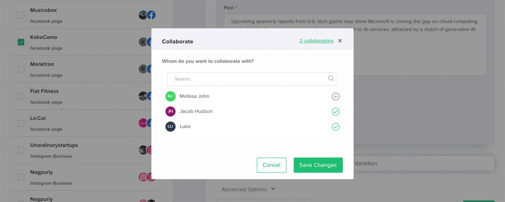 Create Post Collaboration