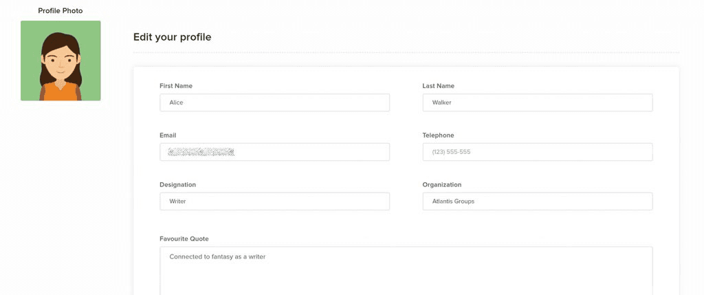 Edit your Profile