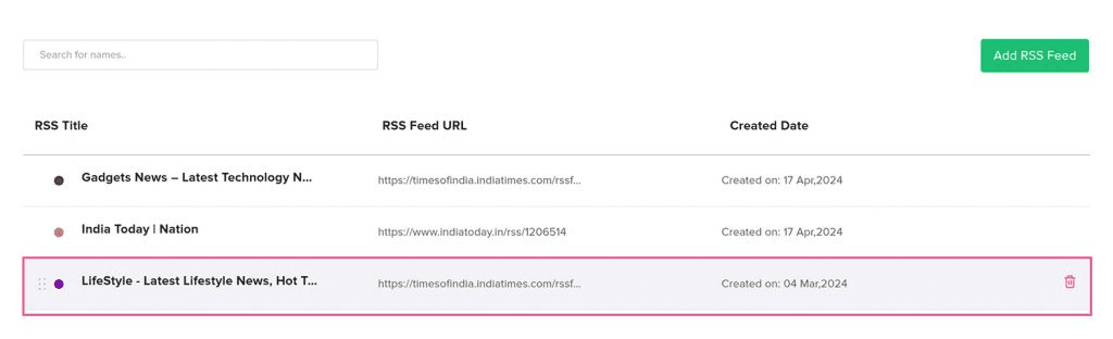 Add RSS Feed