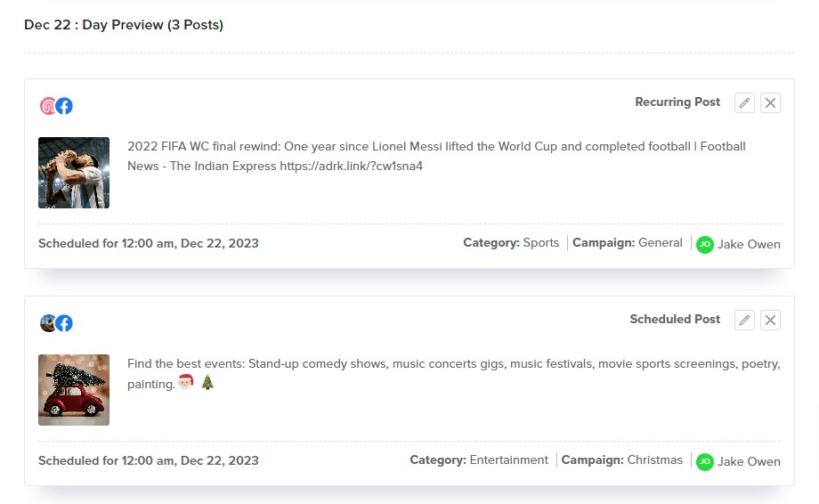 Scheduled Posts Overview