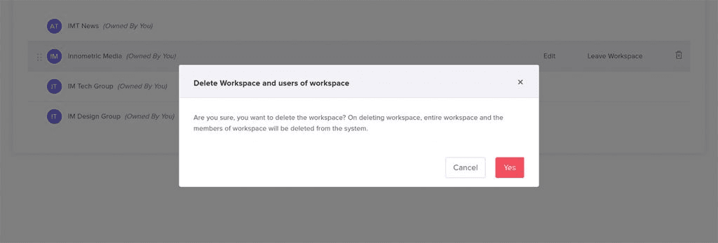 Delete the workspace