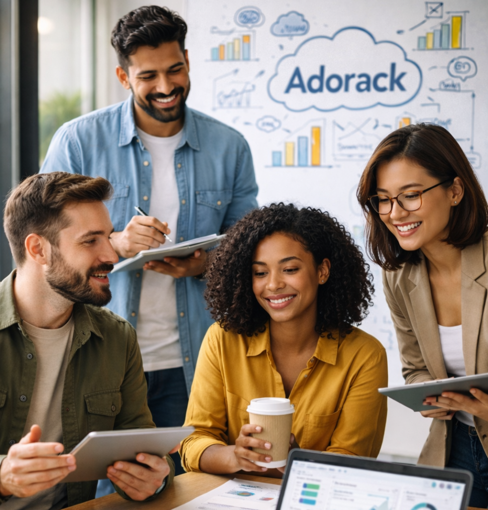 Adorack team collaboration and brainstorming session