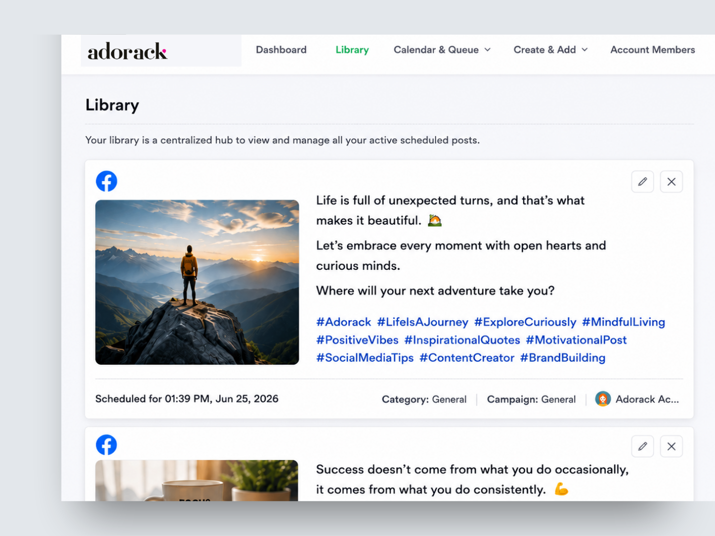 Digital asset management library for social media