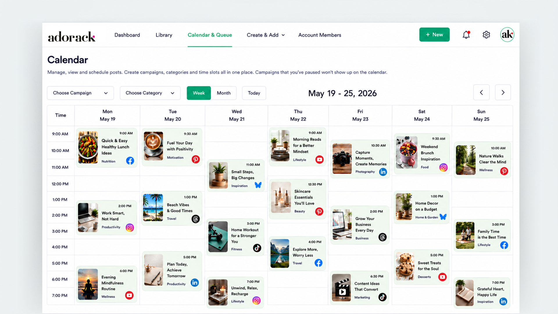 High-fidelity YouTube content calendar UI