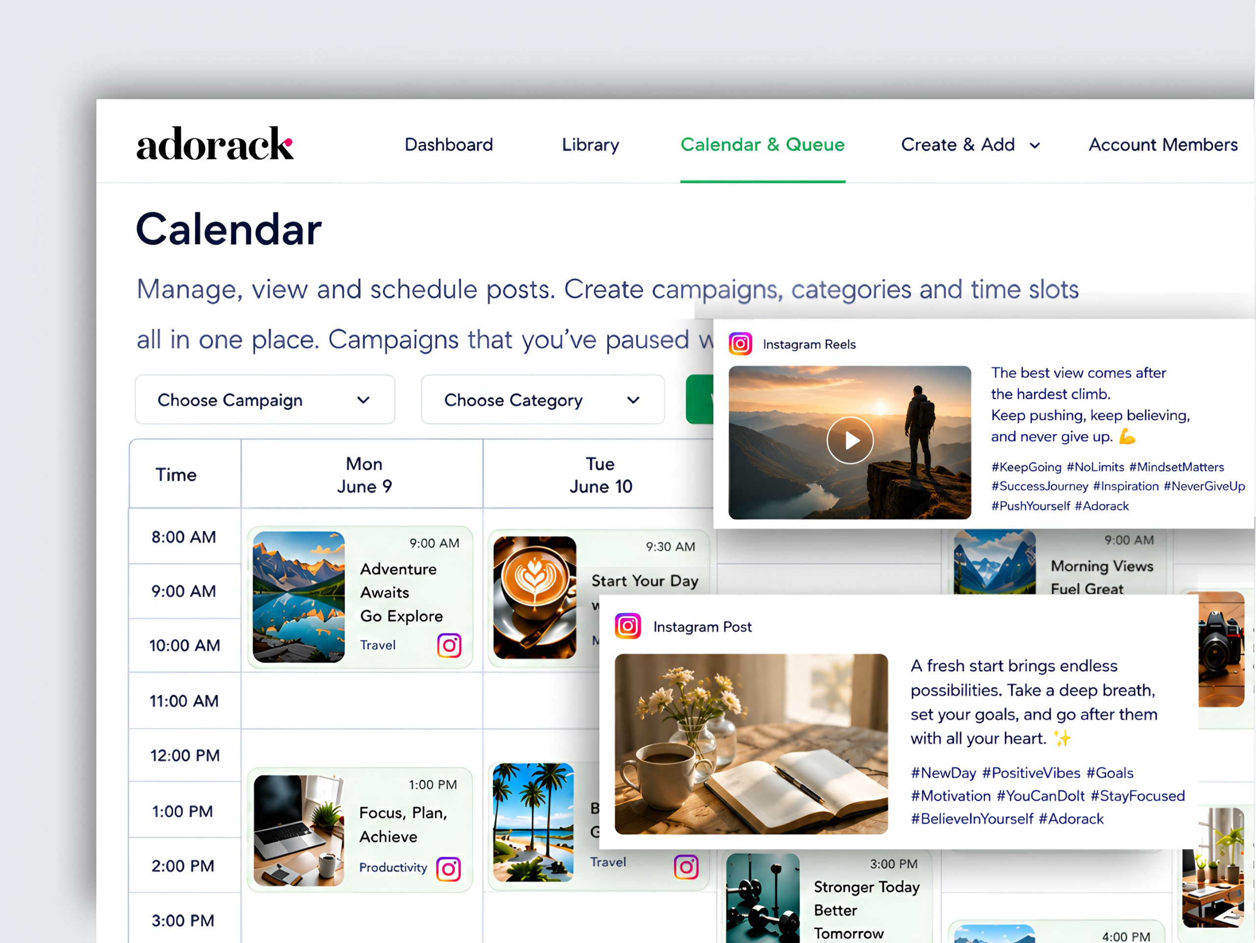 Instagram Scheduling Dashboard