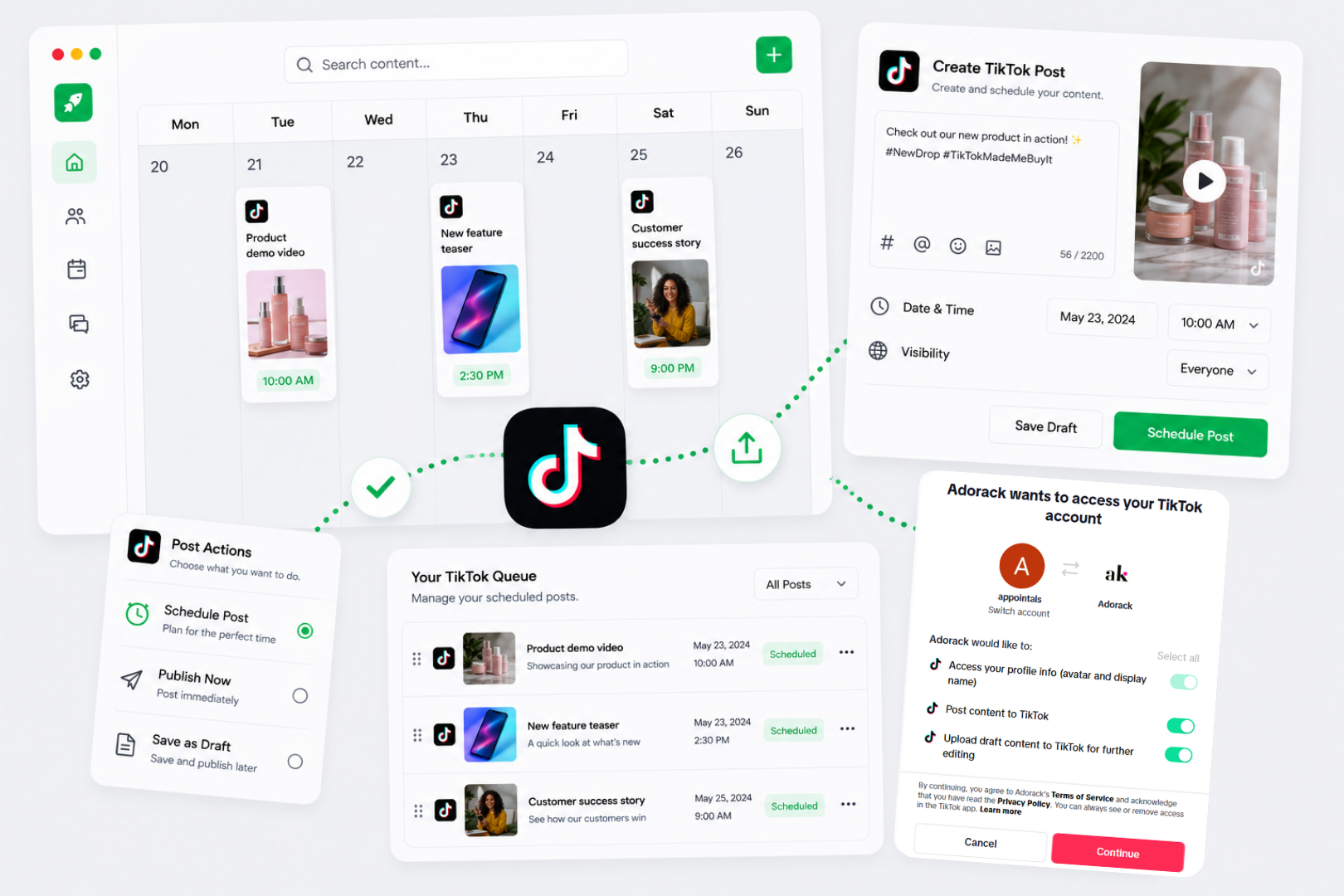 Adorack TikTok workflow overview