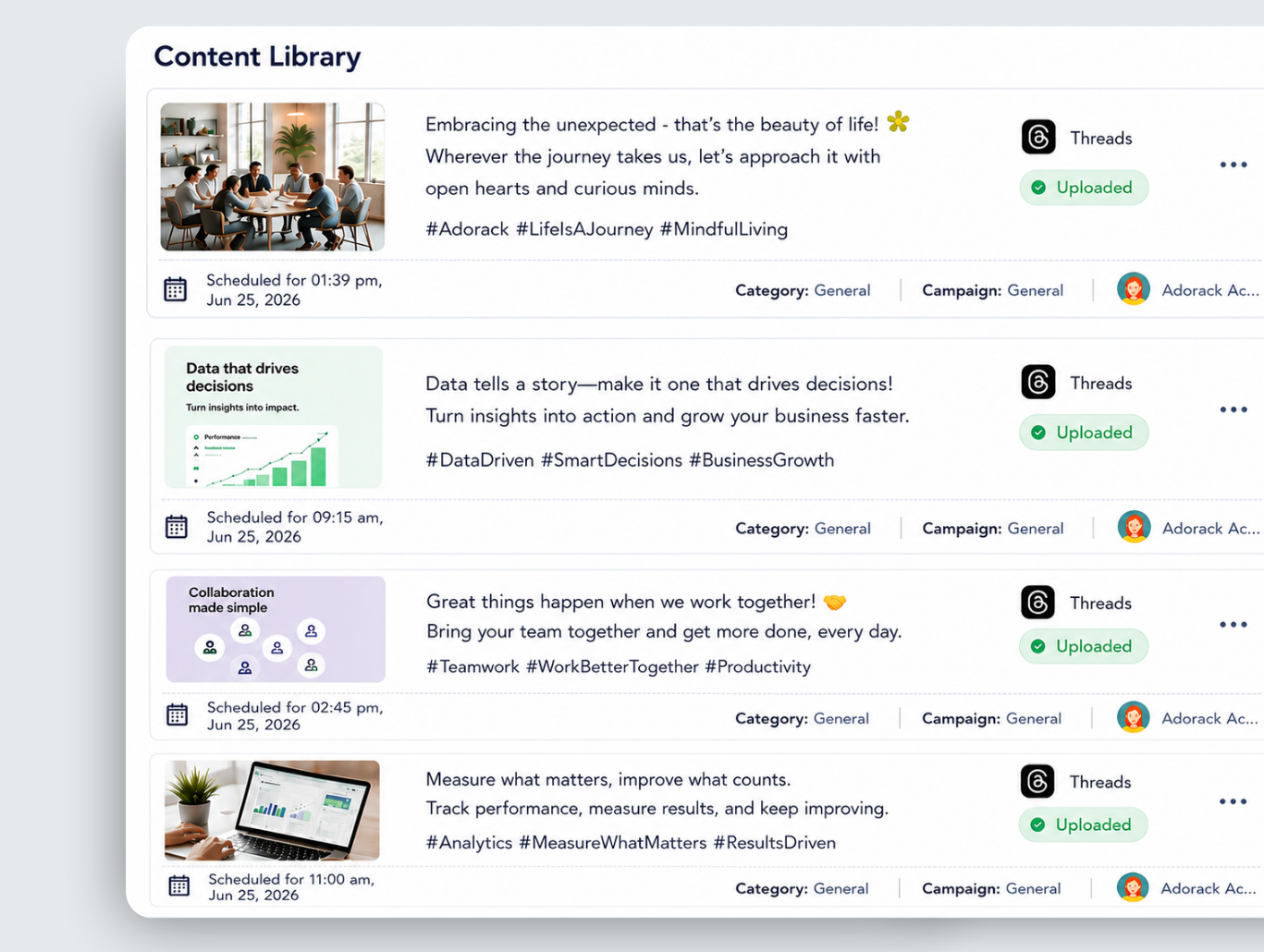 Calendar UI for social scheduling